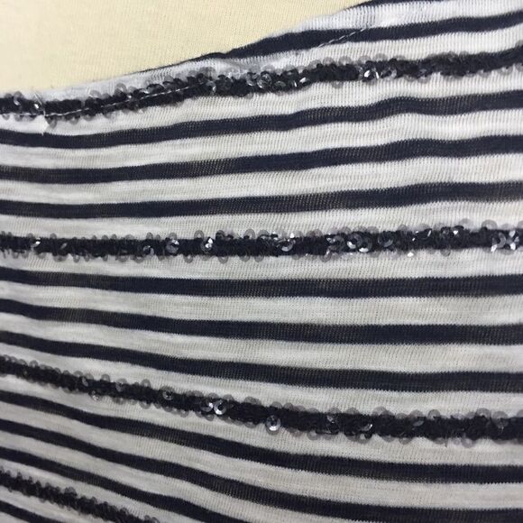 J. CREW SEQUINED NAVY STRIPED TANK TOP - Picture 5 of 7